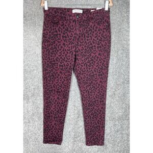 Sanctuary Social Standard Ankle Skinny Jeans Womens Sz 8‎ Red Black Animal Print